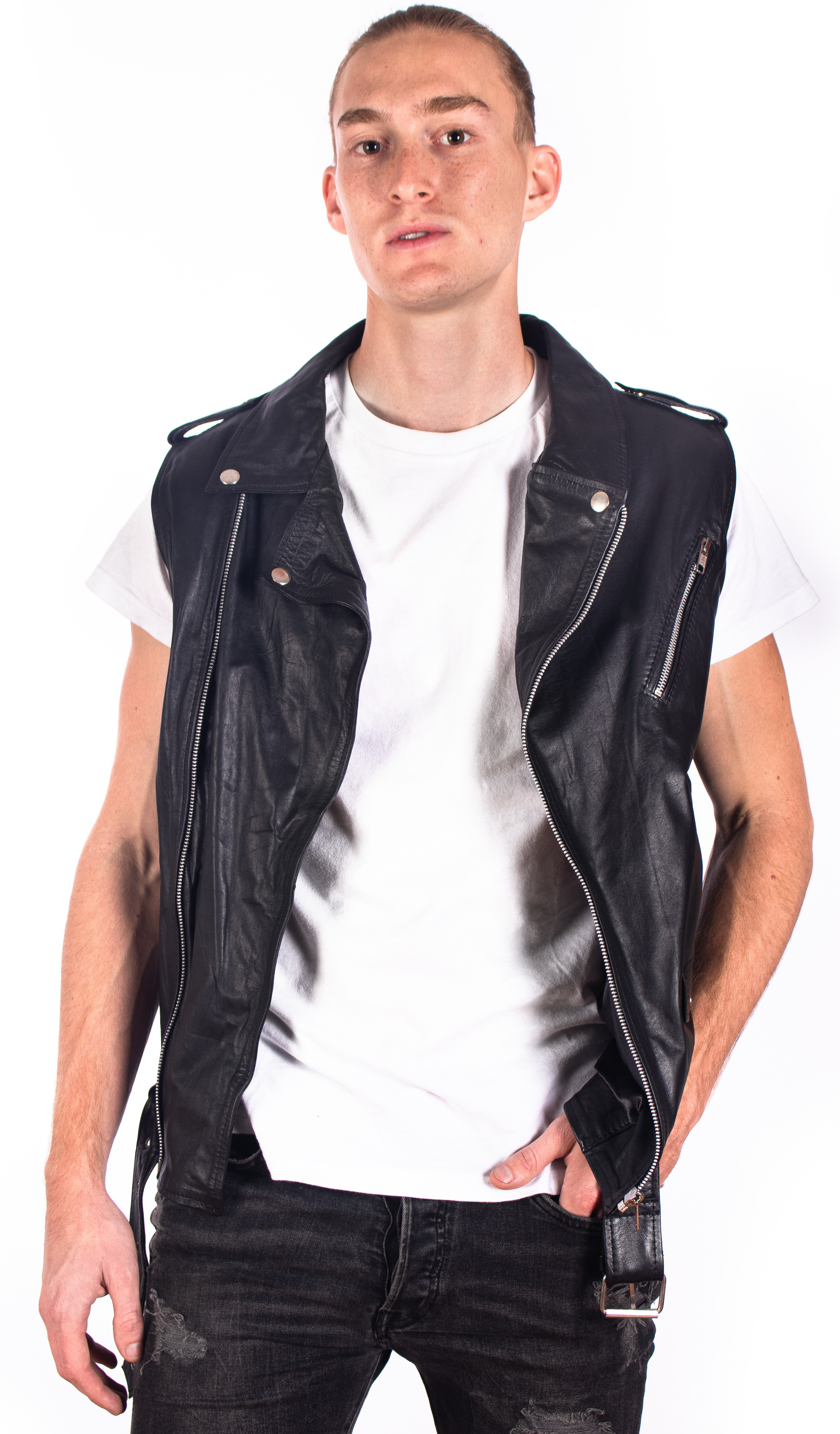 2017 Recién Llegado de Entretenimiento Estrella de Cuero de La Pu Hombres  Chaleco Traje Remache Bar Discoteca Espectáculo de Rock Hip Hop Para Hombre  de Chaleco De Piel|mens vest suit|vest suitmens suit