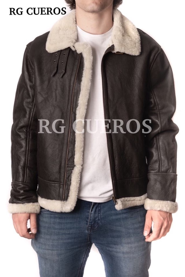 Campera de cuero bomber clearance